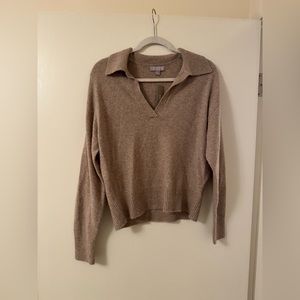 NWT J.Crew Cashmere Collared Sweater | Beige | Size S